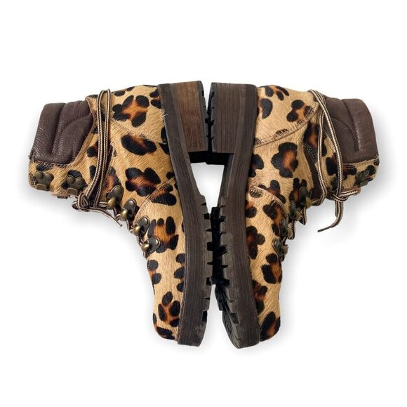 Free People Leopard Calf Hair Icon Hiker Boots, Size 38EU - Picture 13 of 13
